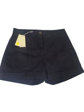 Boden Chino Shorts 4 Inch Women's US 8 Navy Pockets Cuffed Chinotopia NWT J2.1